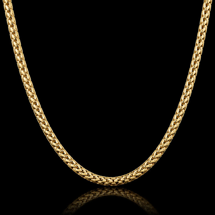 10KT Semi-Solid Square Franco Yellow Gold Chain