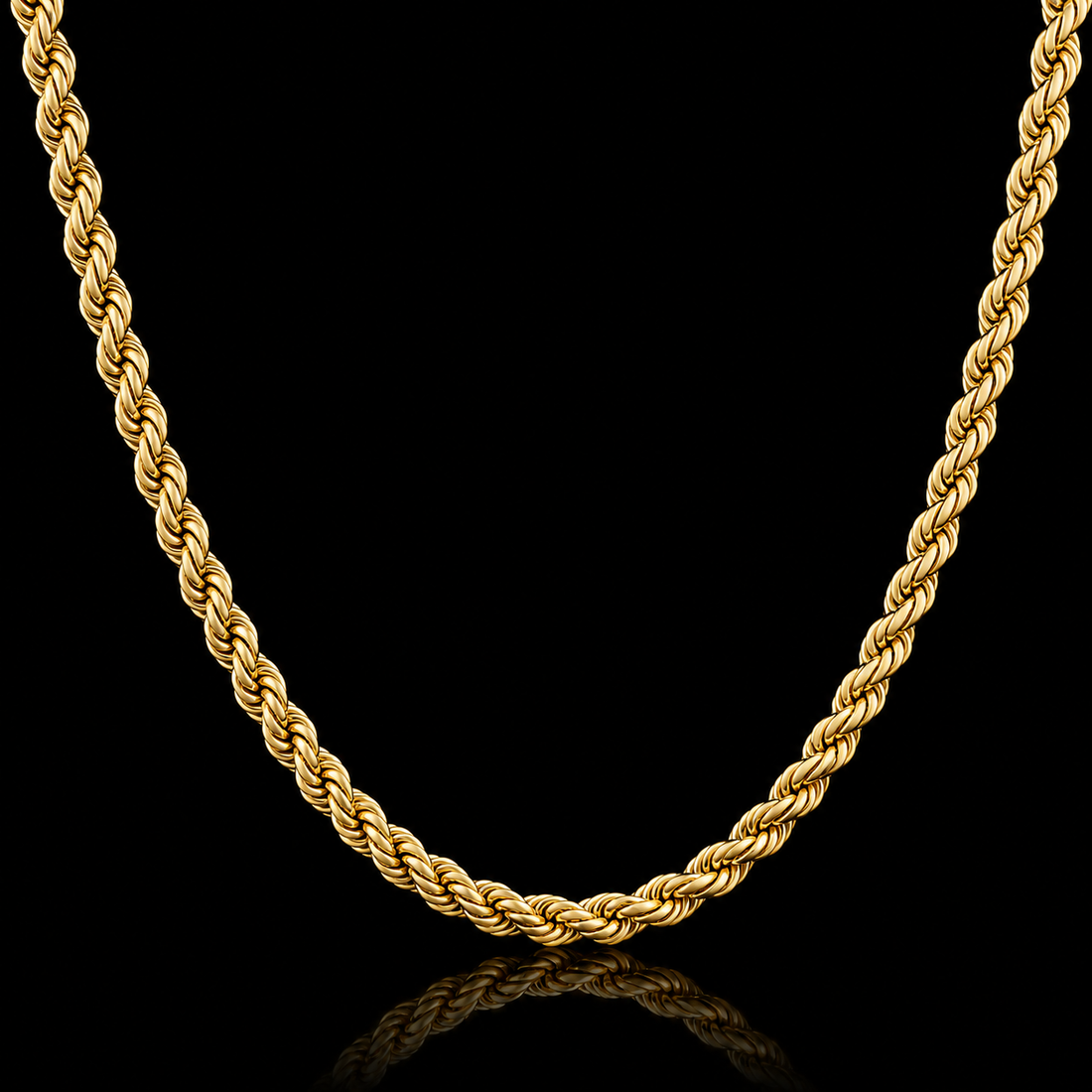 10KT Semi-Solid Rope Yellow Gold Chain