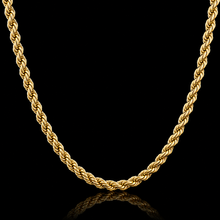 10KT Semi-Solid Rope Yellow Gold Chain
