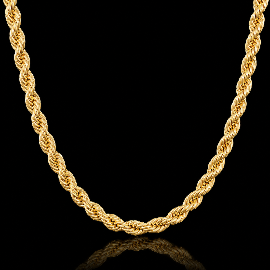 10KT Solid Rope Yellow Gold Chain
