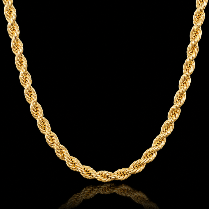 10KT Solid Rope Yellow Gold Chain