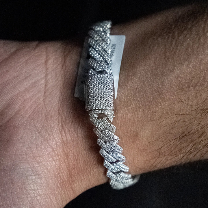 12mm VVS Moissanite Cuban Bracelet