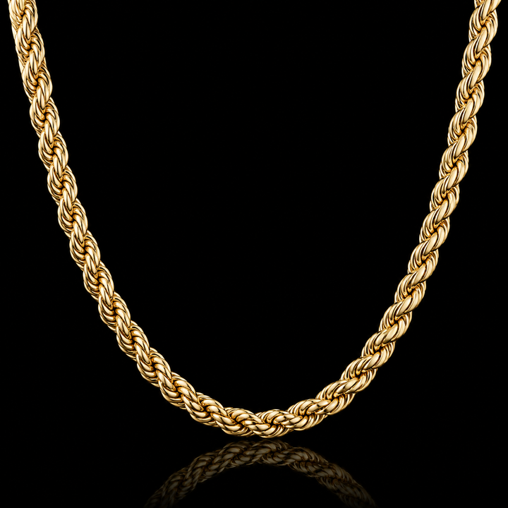 14KT Solid Cashmere Rope Yellow Gold Chain