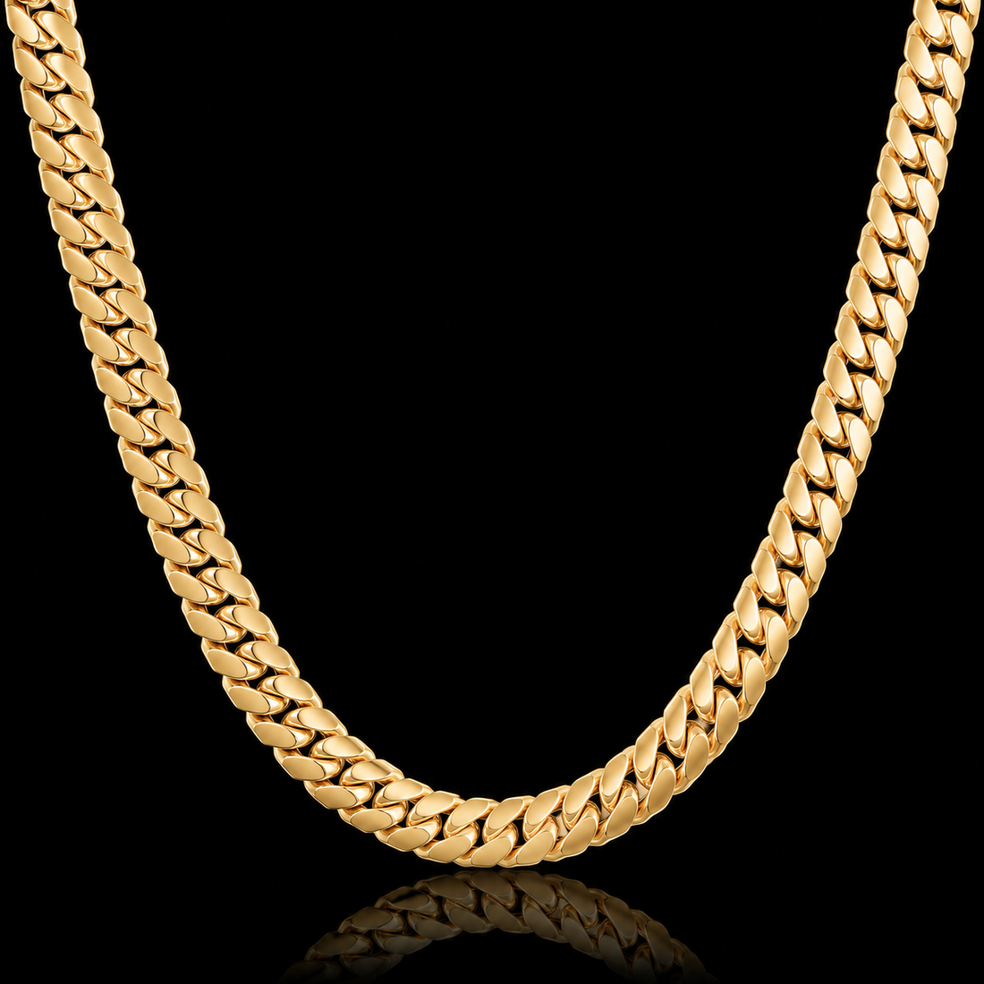 14KT Solid Miami Cuban Link Yellow Gold Chain