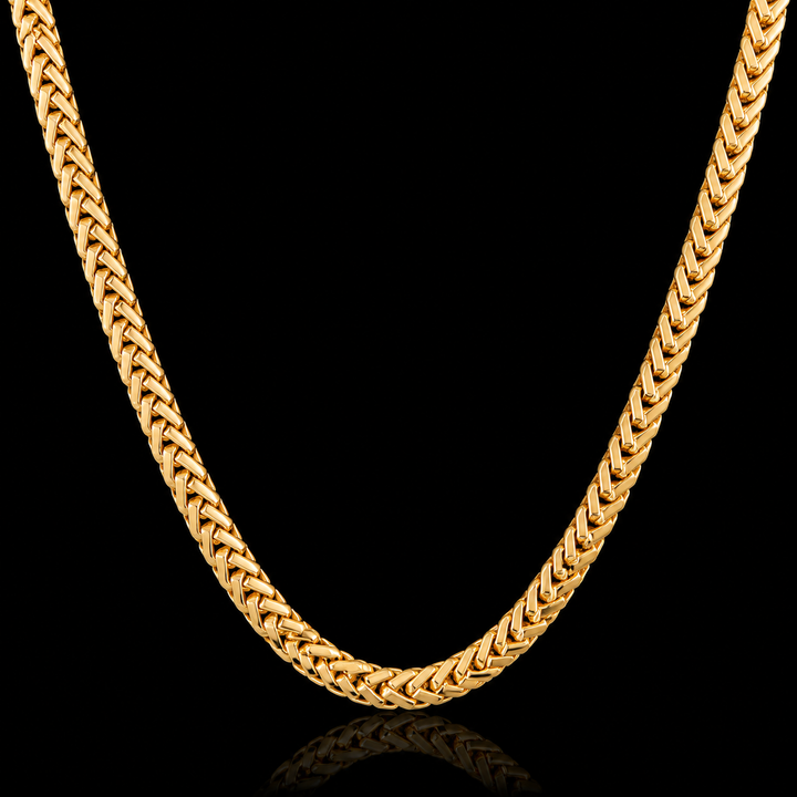 14KT Solid Rounded Franco Yellow Gold Chain