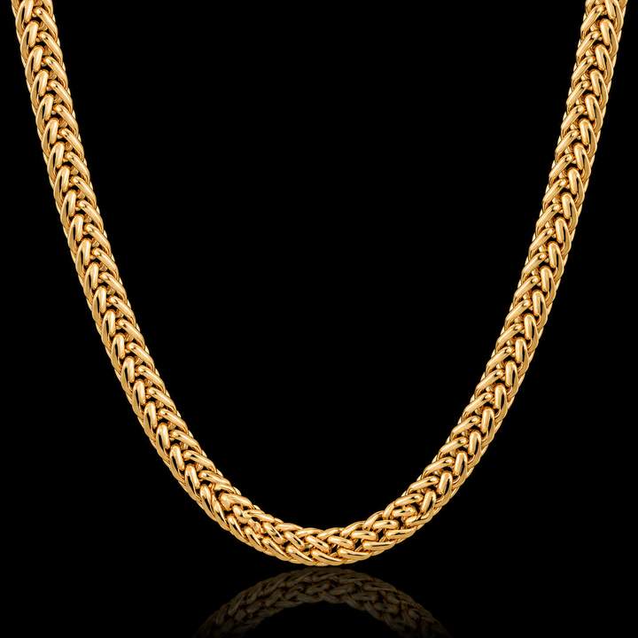 18KT Yellow Gold Solid Rounded Franco Gold Chain