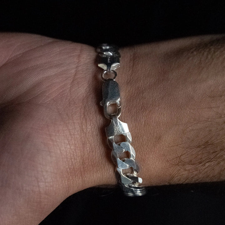 8mm Silver Cuban Link Bracelet