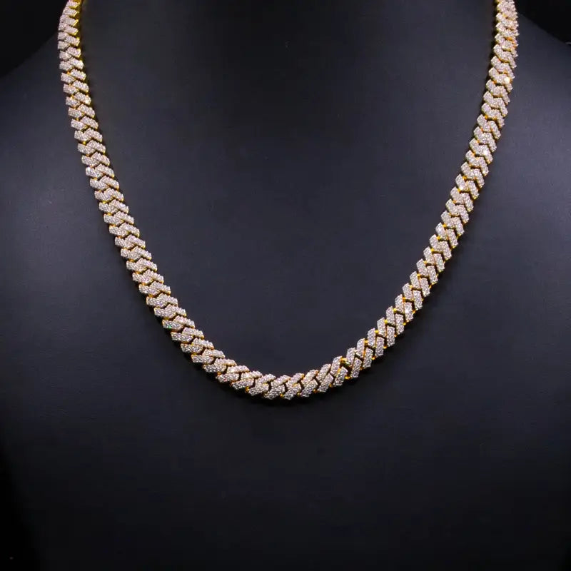 8mm Gold Moissanite Cuban Link Chain