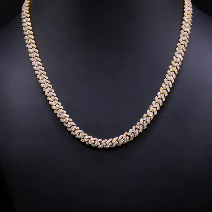 8mm Gold Moissanite Cuban Link Chain
