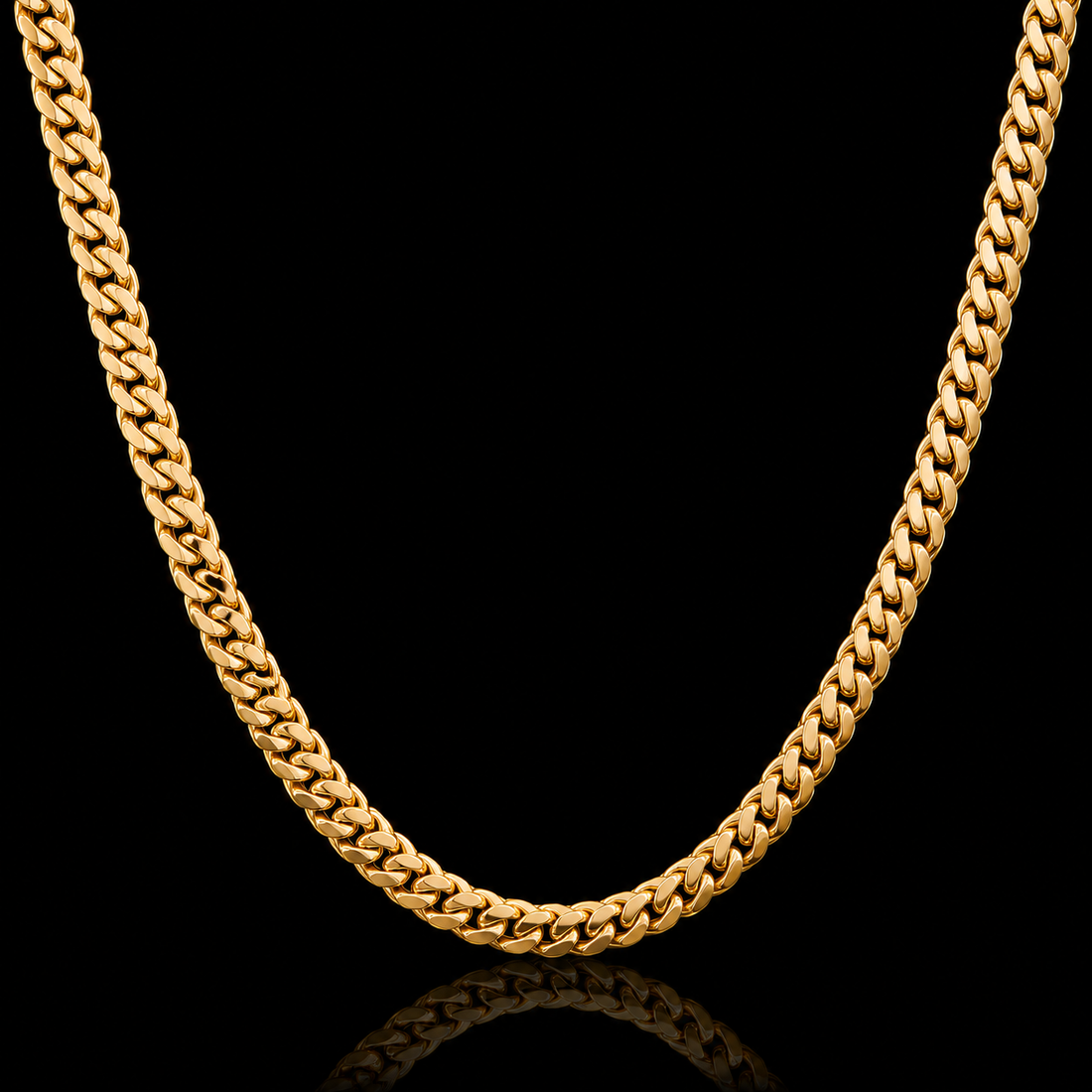 14KT Gold Semi-Solid Miami Cuban Link Chain