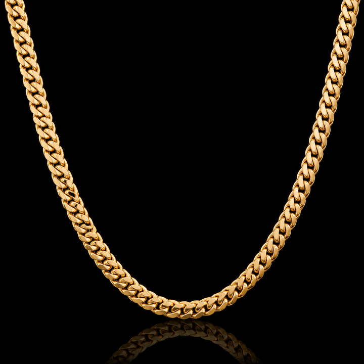 14KT Gold Semi-Solid Miami Cuban Link Chain