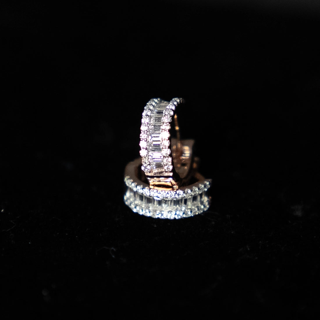 Baguette Hoop Earrings 2.21 ctw