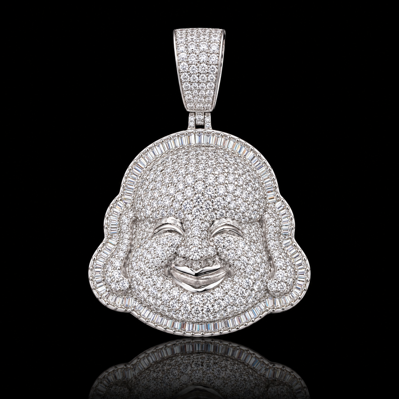 Moissanite Buddha Head Pendant