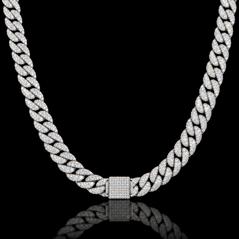 Premium Moissanite Cuban Link Chain - 14mm / 22"