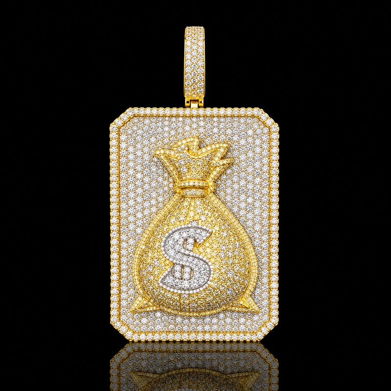 Rectangular Money Bag Pendant - Medium / Yellow Gold