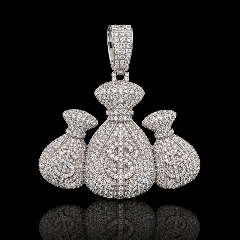 Three Money Bags Cluster Pendant