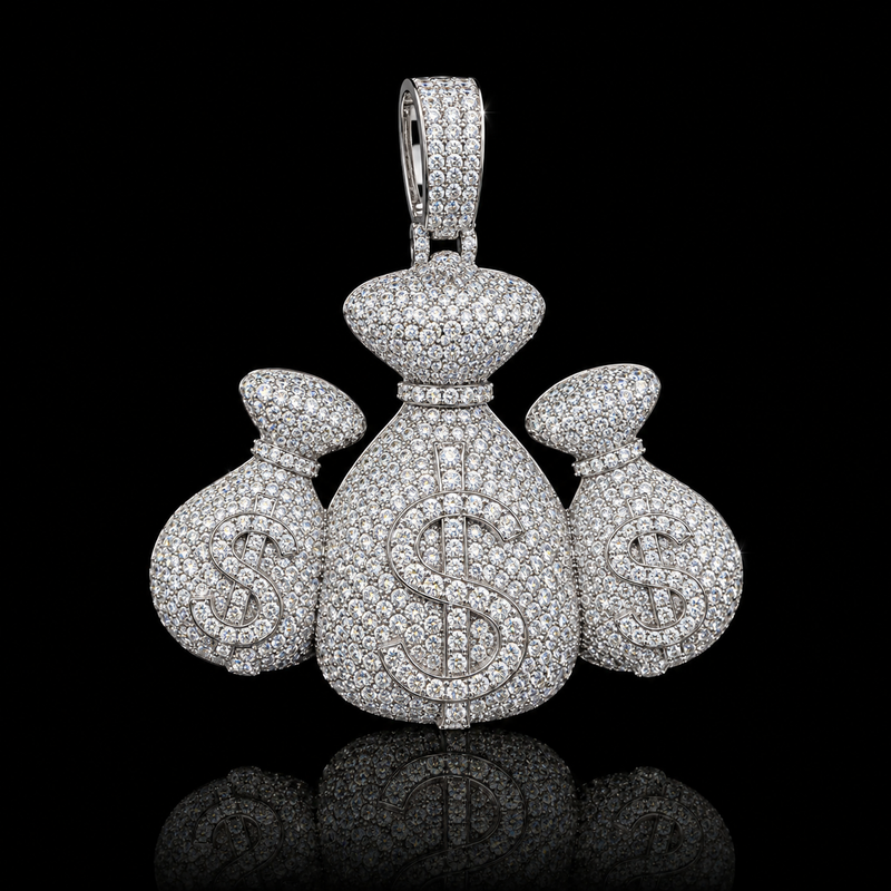 Three Money Bags Cluster Pendant